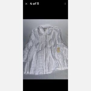 New with Tags Coldwater Creek Size 18 White Sheer Ribbon Jacket - Stylish Top
